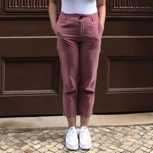 Zara Cropped Tapered Pants (Dusty Rose)
